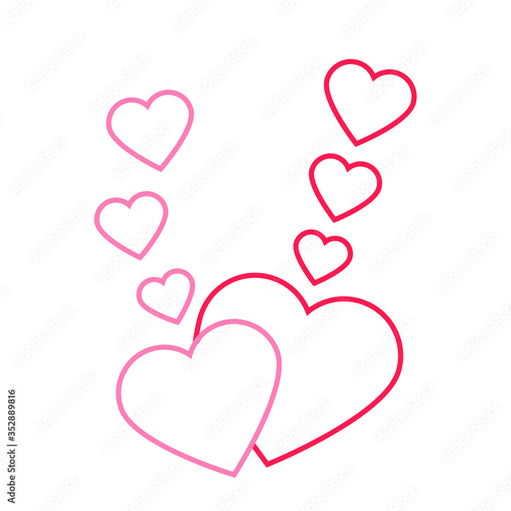 love icon vector. hearts illustration sign. valentine symbol. romantic logo.