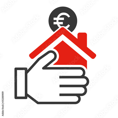 Symbol für Mietpreisstopp, Mietpreisbremse, Finanzierung und Bausparen