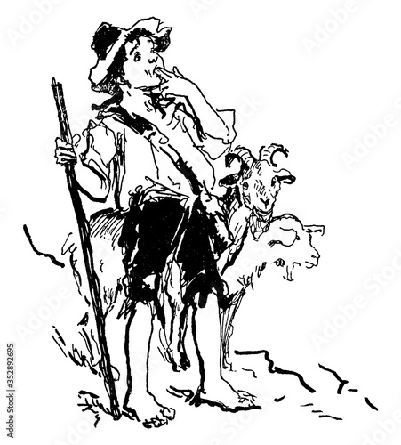 Small Boy, vintage illustration