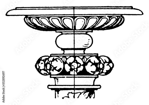 Renaissance Candelabrum Capital, vintage illustration.