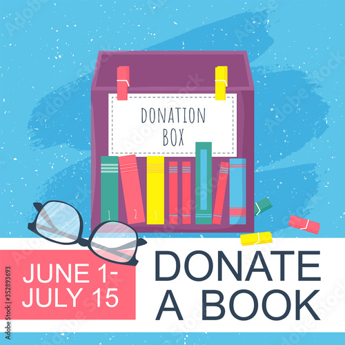 Template poster with box for donation book