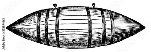 Percussion Torpedo, vintage illustration.