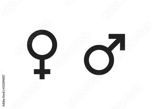 Male and female gender icon isolated flat. Logo vector element