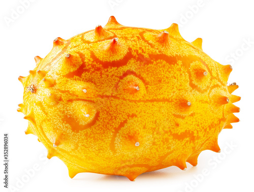 Kiwano isolated on white. Package design element