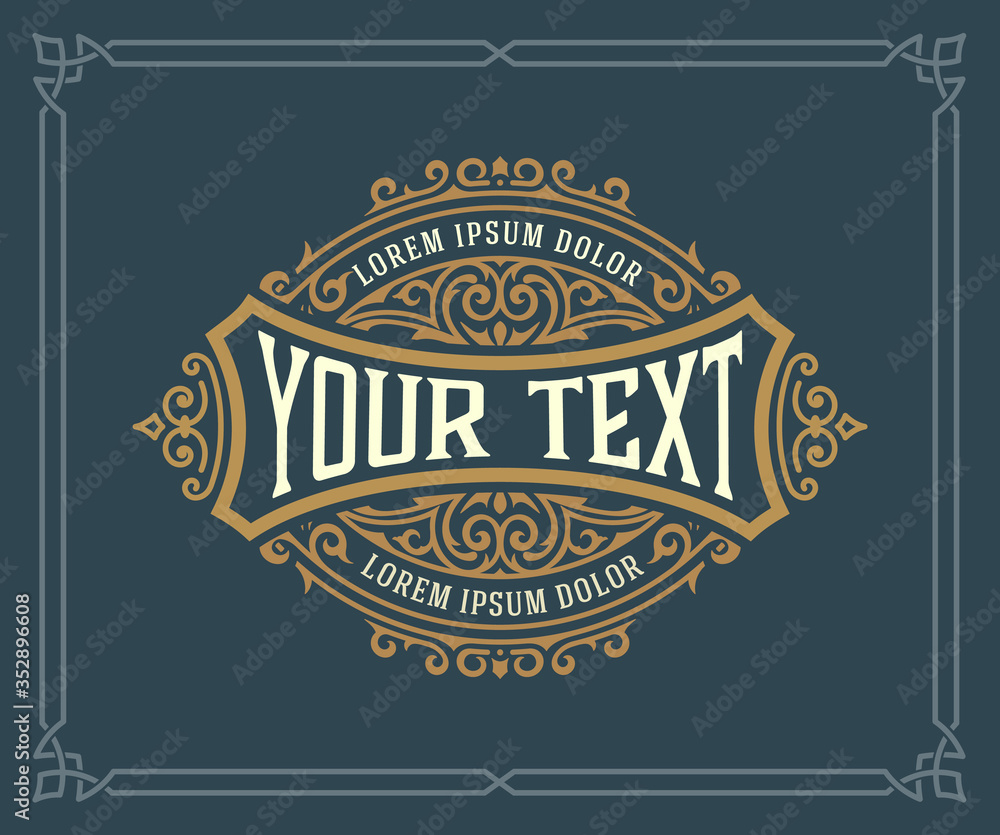 Obraz premium Vintage Logo or Banner Layout with ornamental elements
