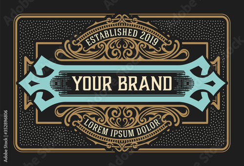 Vintage Gin label. Vector layered