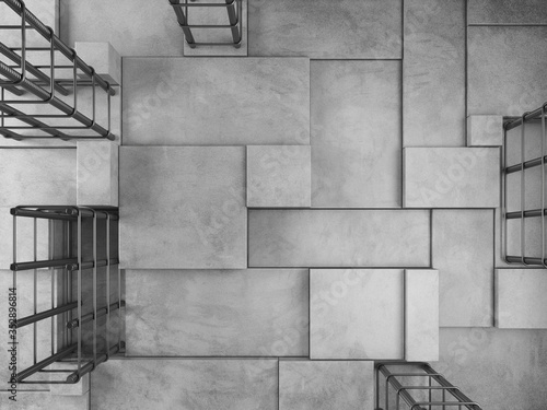 Obraz na płótnie Steel grid structure in reinforced concrete construction.