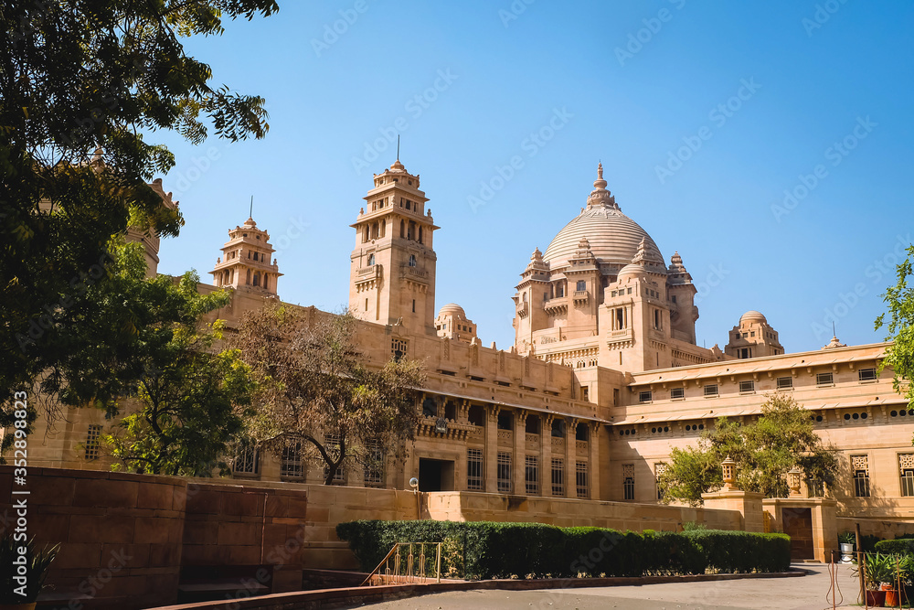 Umaid Bhawan Palace at Jodhpur Rajasthan, India. This is the one of the world's largest private residences.