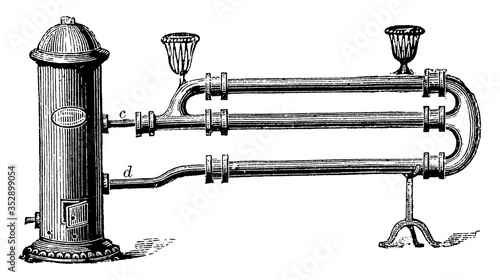Wright and Co.'s Gas Boiler, vintage illustration.