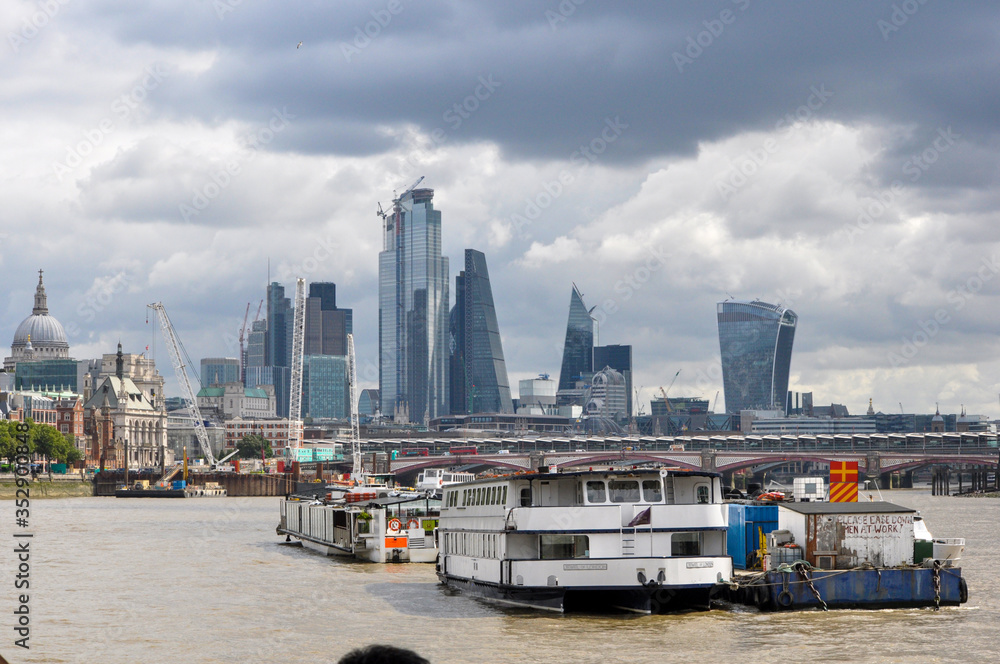 London skyline at cloud day