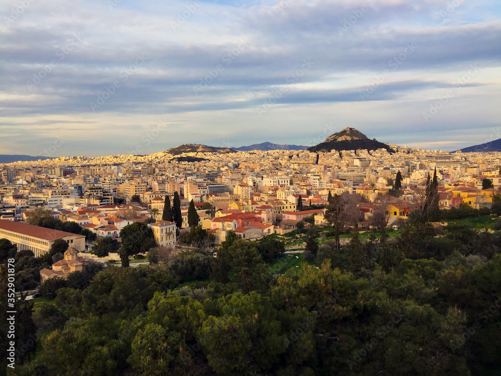 Beautiful landscape of the city of Athens, Greece 