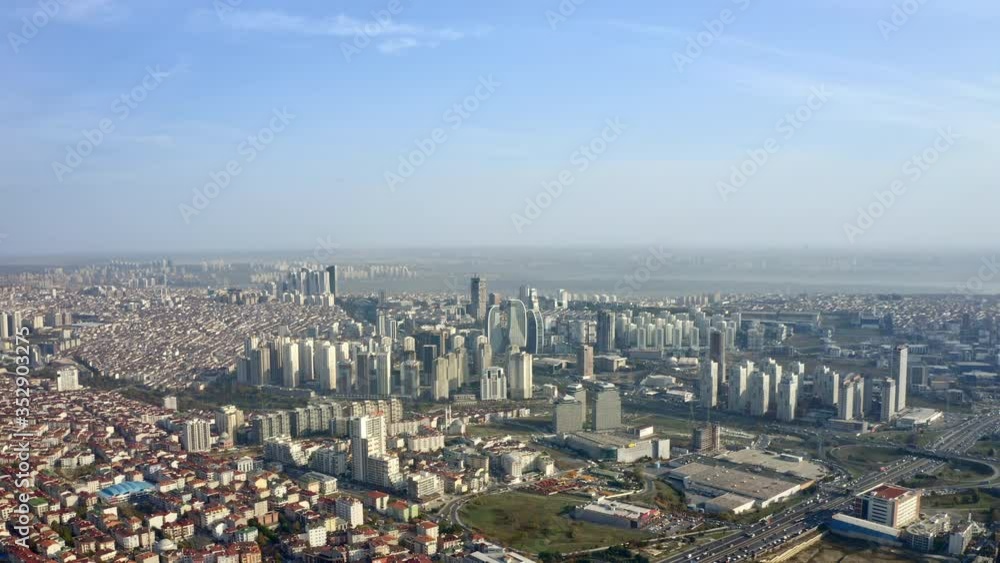 Aerial Shot of Busy Street Roads and Turkish Buildings Aerial Shot of Busy Street Roads and Turkish Buildings