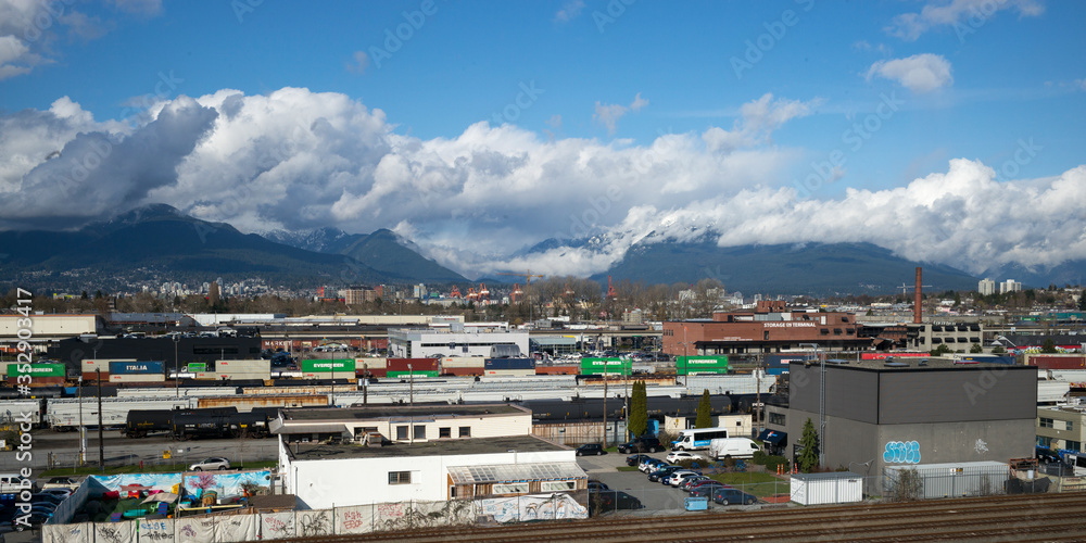 View of industrial area, Vancouver, Lower Mainland, British Columbia, Canada