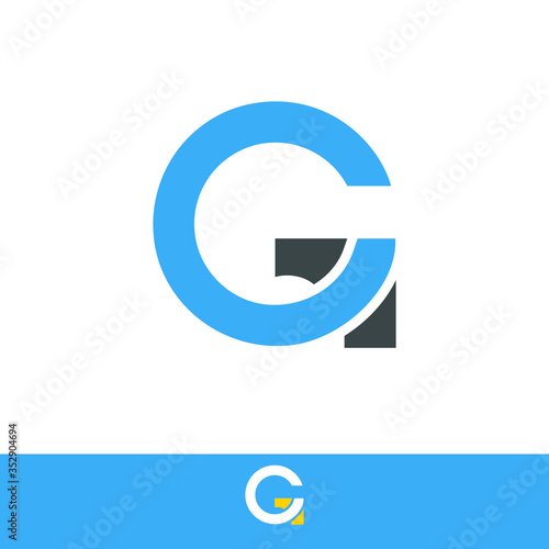 GC CG G C Letter Logo Alphabet Design Template Vector