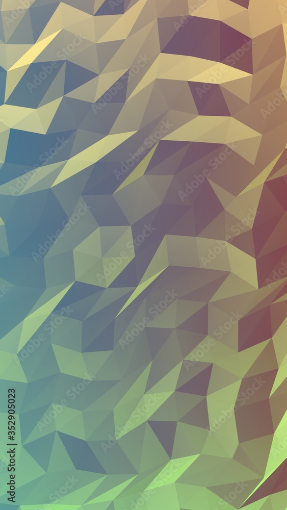 Obraz premium Abstract triangle geometrical green orange background. Geometric origami style with gradient. 3D illustration