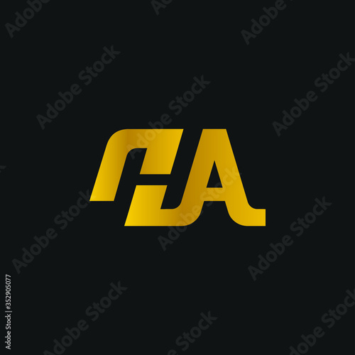 Initial letter vector with Letter H, A for HA, AH, H A concept logo design in vector. Luxurious modern concept.