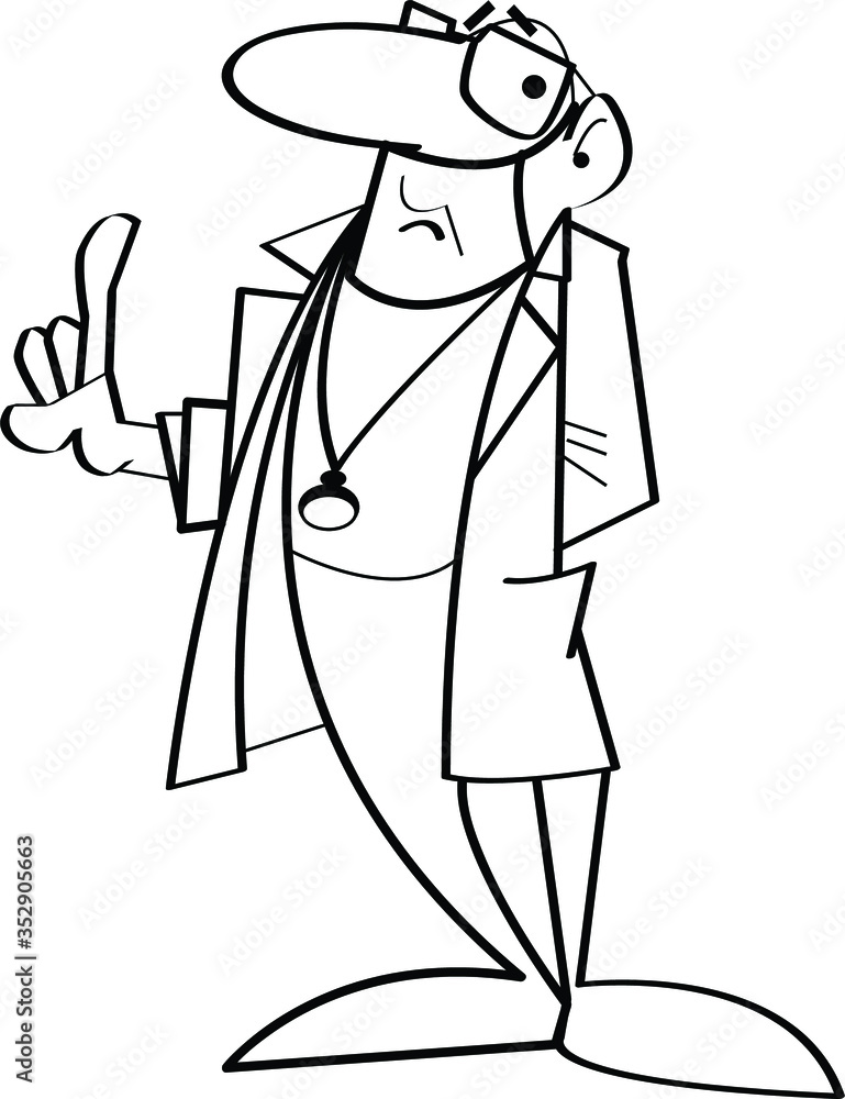 A doctor with glasses and a mask raises his finger to give advice or recommendations. illustration. medical theme, concept. fictional character and situation
A doctor with glasses and a mask raises his finger to give advice or recommendations. illustration. medical theme, concept. fictional character and situation