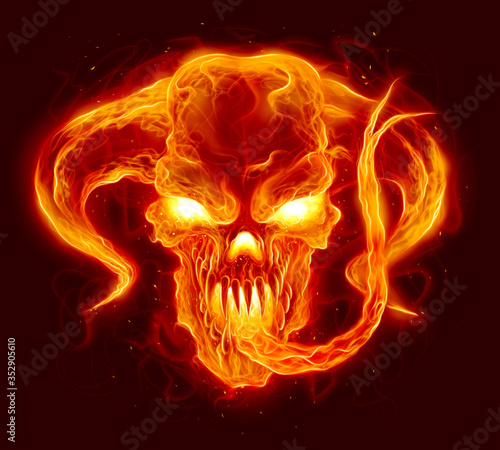 Valokuva Fire demon illustration