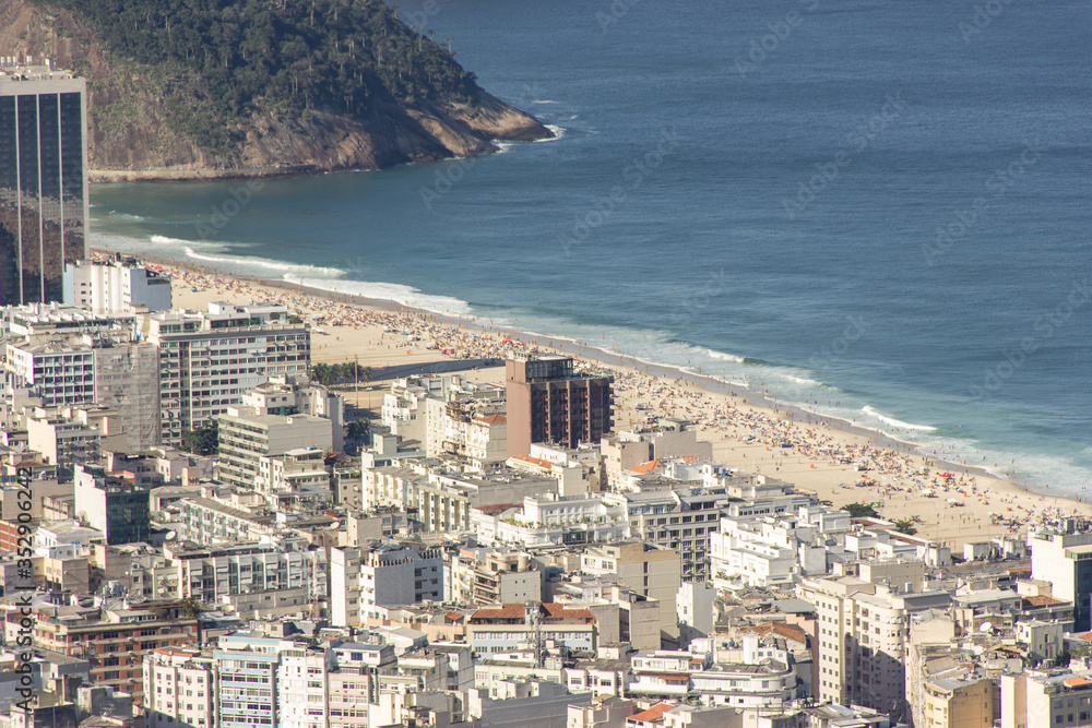 copacabana beach seen from the top of the hill of the goats.