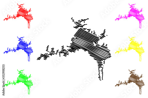 Diyarbakir City (Republic of Turkey, Southeastern Anatolia Region) map vector illustration, scribble sketch City of Diyarbakir map