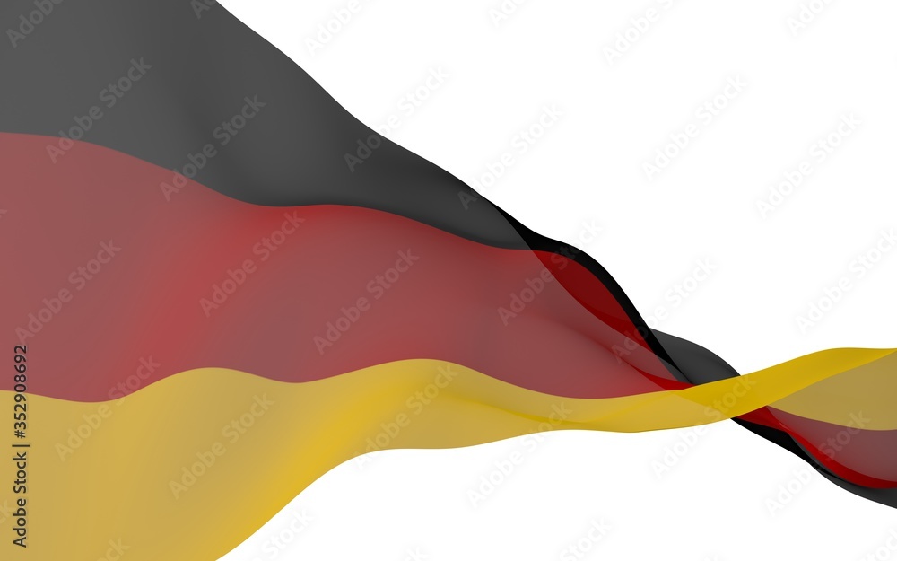 Naklejka premium Flag of Germany. Wide format 3D illustration. State symbol of the Federal Republic of Germany. 3D rendering