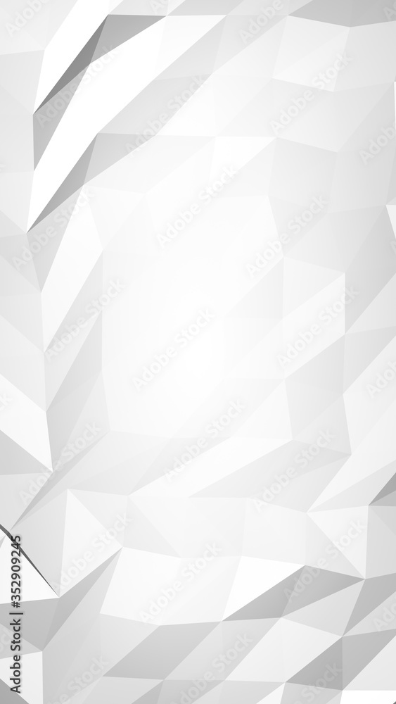 Fototapeta premium White abstract background. Lowpoly backdrop. Crumpled paper. 3D illustration