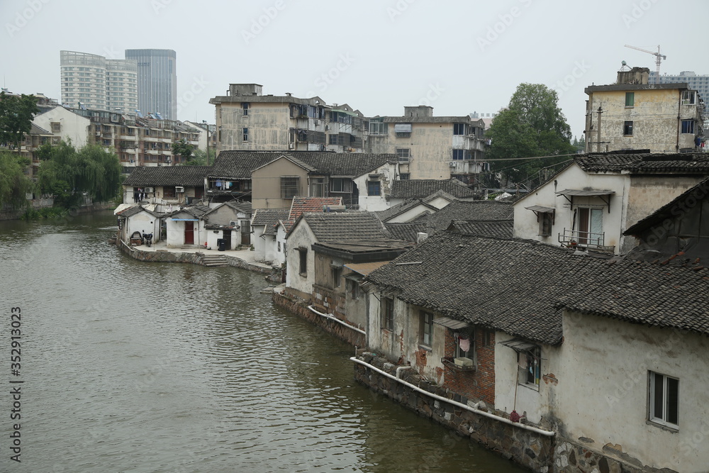 Old houses by the river