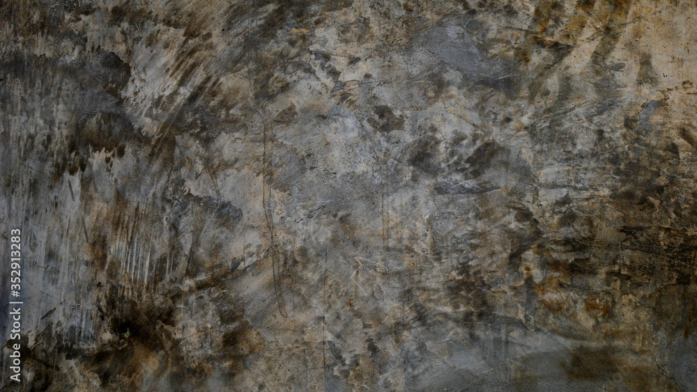 black concrete wall background, old cement stone texture