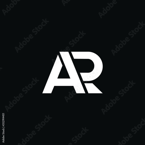 Alphabet letters monogram icon logo AR or RA