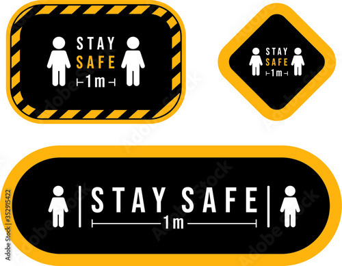 Stay safe signage icon