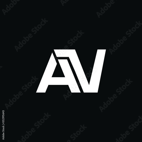 Alphabet letters monogram icon logo AV or VA