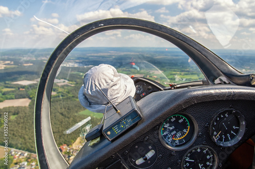 View from the cockpit of a glider