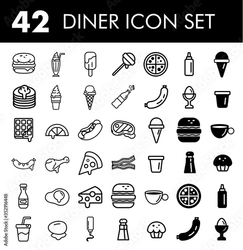 Diner Icon Set | food icon, restaurant icon, menu icon, eat icon