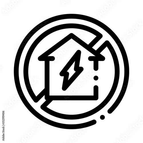 house sign in ruin icon vector. house sign in ruin sign. isolated contour symbol illustration