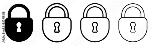 Lock icon set.Illustration vector icon of close and open lock.Set of lock icons. Set of Line Icon of padlock. Vector illustration