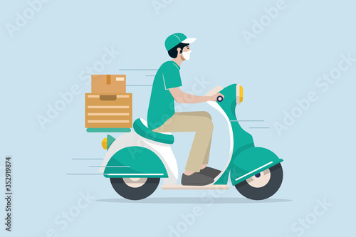 Delivery vector transport flat design.