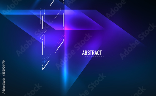 Dynamic neon shiny abstract background. Trendy abstract layout template for business or technology presentation, internet poster or web brochure cover, wallpaper
