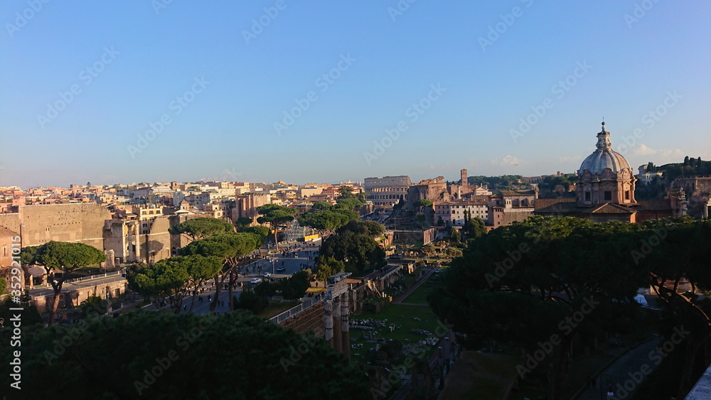 View of Rome from the hill