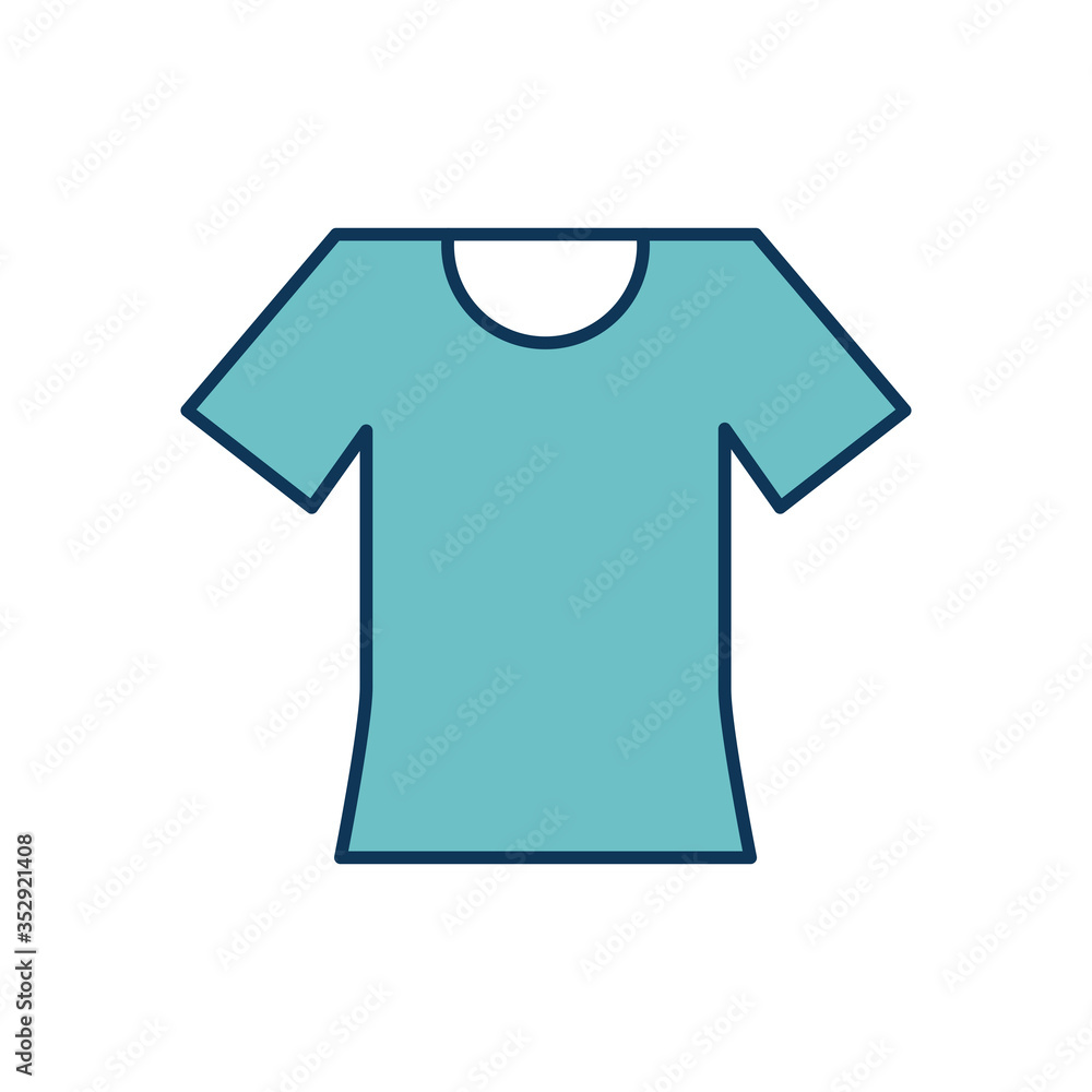 Isolated tshirt line and fill style icon vector design Isolated tshirt line and fill style icon vector design