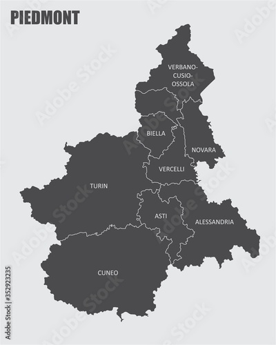Piedmont region map photo