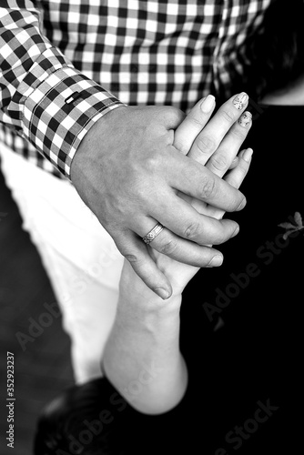 bride and groom hands