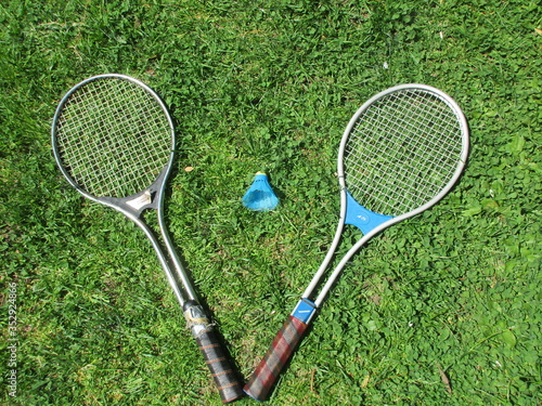 Badminton Rackets and Birdie