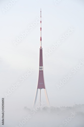 TV tower in mist