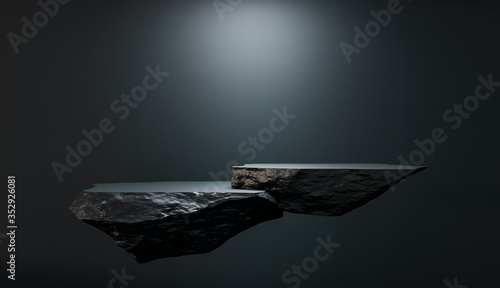 Canvas Print Stone and Rock shape 3d render illustration