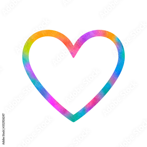 Colorful Rainbow Heart Frame - Vector Love Symbol