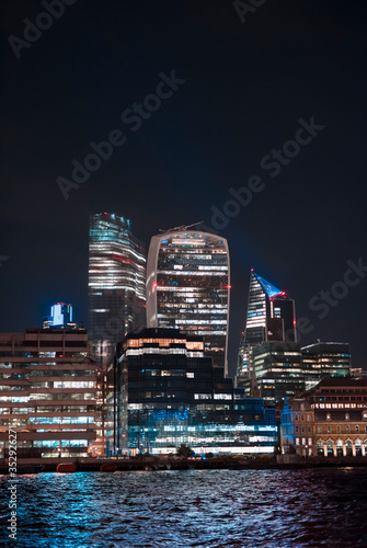 View of the London Skyline at dusk