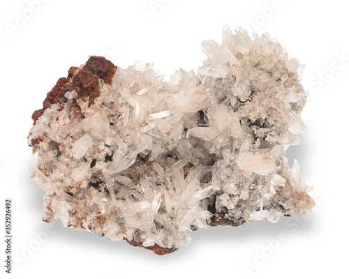Hemimorphite or calamine mineral on white background photo
