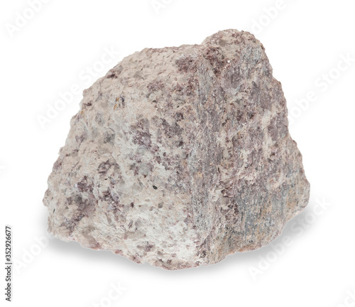 .Lepidolite mineral on white background