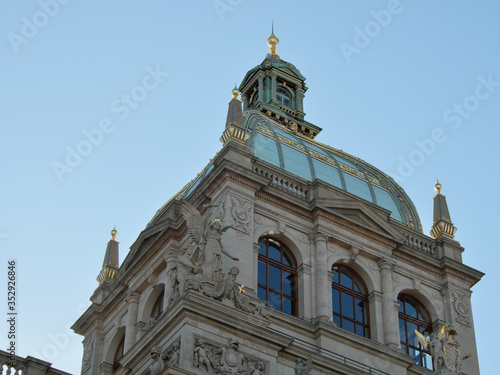 The dome of the Prague National Museum against the sky. © Oleksii