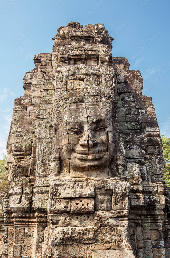 Naklejka premium The Faces of The Bayon Temple, Siem Reap, Cambodia